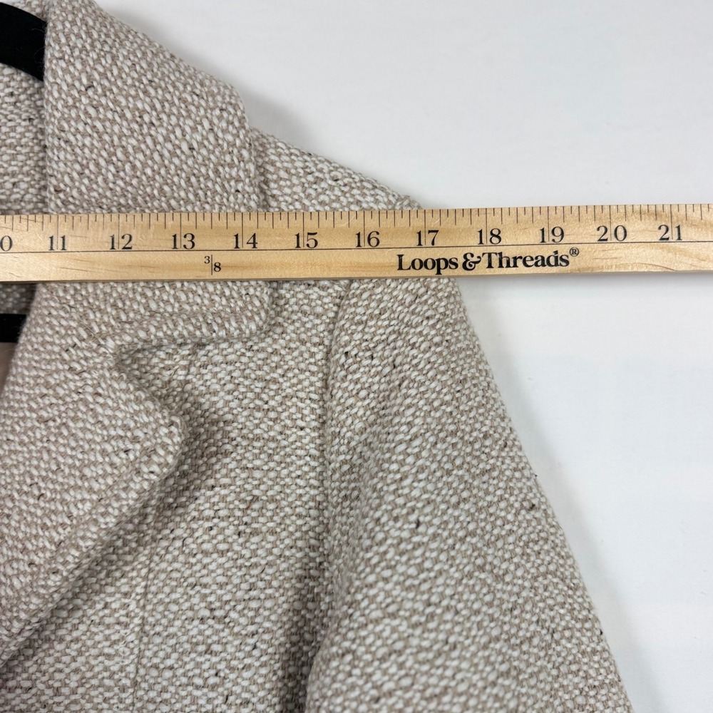 Gallery New York Walker Coat Medium Oatmeal Tweed Wool Blend NWT Chic Old Money - Picture 8 of 11